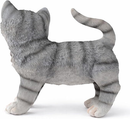 Orange Standing Cat Statues Outdoor Decorative, Cat Memorial Statue for Yard Lawn Patio Porch, Garden Pet Grave Marker Figures,