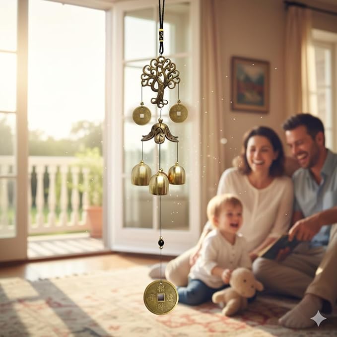 Wind Chimes Outdoor Fortune Tree WindChimes Metal Bells Wind Chime Christmas Decor Home Garden Hanging Decoration Gift One Size