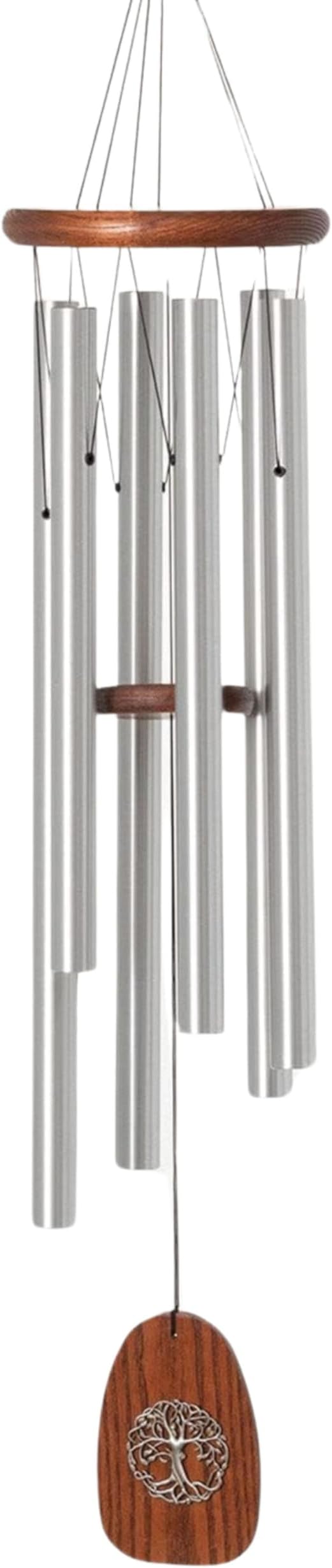 Woodstock Chimes Signature Collection, Woodstock Tree of Life Chime, 37'', Silver Wind Chimes for Outdoor, Patio, Home or Garden Decor (TOLB)