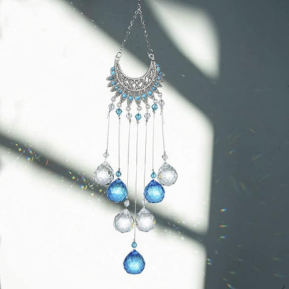Crystal Peacock Suncatcher Stained Glass Beads Rainbow Maker Window Wall Hanging Prism Pendant Garden Outdoor Home Decor Ornaments