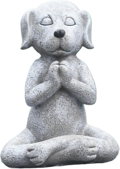 Dog Statue, 4.72 inch Buddha Dog Decor, Weather-Resistant Resin Yoga Statue, Cute Funny Zen Garden Decor Outdoor for Home and Garden, Yoga Statue, 12cm