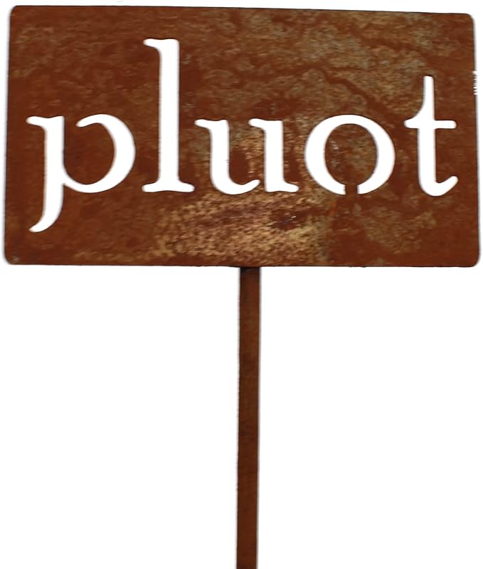 Classic Metal Garden Markers 19 Inches Tall (pluot, Naturally Rusted)