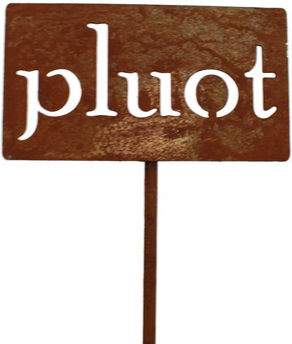 Classic Metal Garden Markers 19 Inches Tall (pluot, Naturally Rusted)