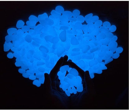 Glow in the Dark Garden Pebbles Stone for Walkway Yard and Decor DIY Decorative Gravel Stones in Blue (460PCS)
