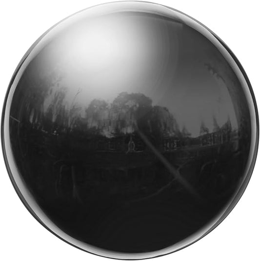 uxcell Gazing Ball 4 Inch 100mm Reflective Sphere Polished Hollow Ball, Stainless Steel Gazing Globe Mirror Ball for Home Garden Outdoor Decoration, Bright Black