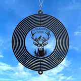 Personalized Deer Metal Wind Spinner, Custom Outdoor Ornament for Yard Display, Kinetic Wildlife Sculpture, Rustic Gift (Deer Garden Wind Spinner)