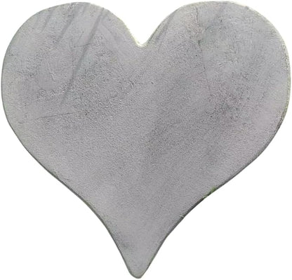 Comfy Hour 12.6" Extra Large Heart Shaped Cast Iron Stepping Stone, 1.2" Thick Heavy Duty Metal Garden Paver, Weatherproof Decorative Path Stone for Outdoor Walkway & Yard, Antique Beige Gray