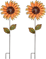 Metal Sunflower Garden Stakes Flower Yard Art Planter Stake Party Lawn Pathway Walkway Patio Decor Yard Sign Indoor Outdoor Decoration (36"+36")