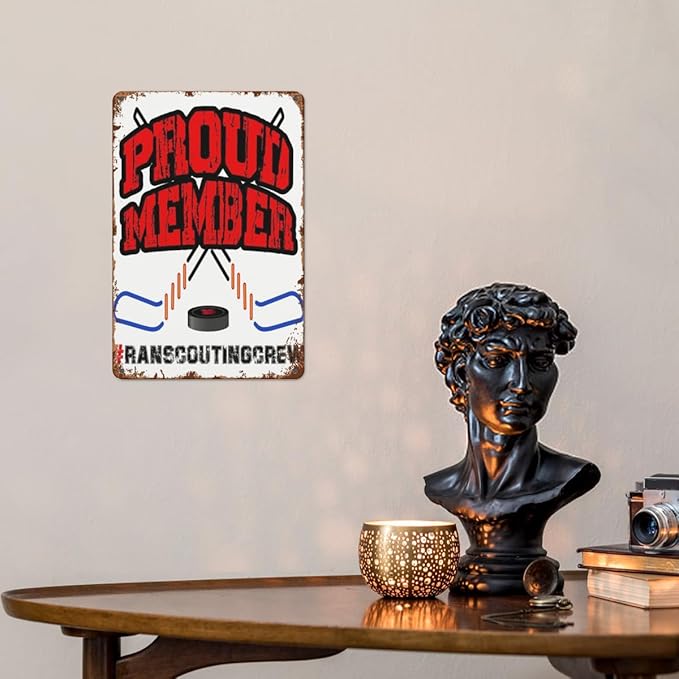 patio wall decor PROUD MEMBER Ran scoug crew metal signs vintage Funny for Home Decor Bathroom Yard Wedding Street Garage Funny Coffee Kitchen Garden Office 8X12inch
