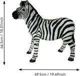 Large Zebra Statue Outdoor Decor - 19.49" L x 18.31" H Resin Zebra Sculpture for Garden, Patio, Lawn, Yard - Realistic Animal Figurine Ornament for Home Decor, Housewarming Gift