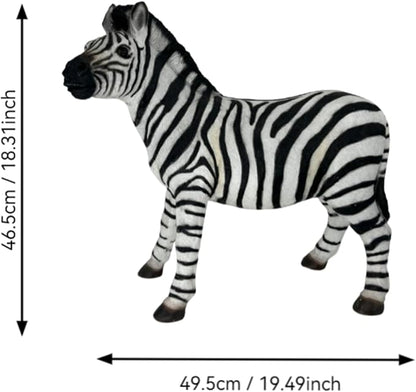 Large Zebra Statue Outdoor Decor - 19.49" L x 18.31" H Resin Zebra Sculpture for Garden, Patio, Lawn, Yard - Realistic Animal Figurine Ornament for Home Decor, Housewarming Gift