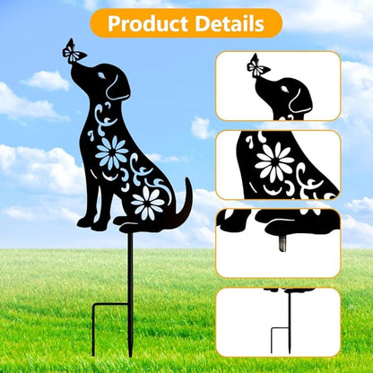 Dog Metal Decorative Garden Stakes, Dachshund Unique Gifts for Dog Lovers, Garden Decor for Outside, Yard Art, Patio, Outdoor Decor, Garden Decorations, Lawn Ornaments (2 Pack)