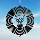 Personalized Deer Metal Wind Spinner, Custom Outdoor Ornament for Yard Display, Kinetic Wildlife Sculpture, Rustic Gift (Deer Garden Wind Spinner)