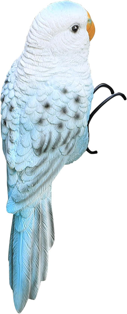 TAYASH Resin Parrot Flower Pot Hugger Decorations,Parrot Animal Sculpture Hanging Realistic Parrot Garden Ornament for Patio Yard Balcony Lawn Figurine Tree Decor (White)