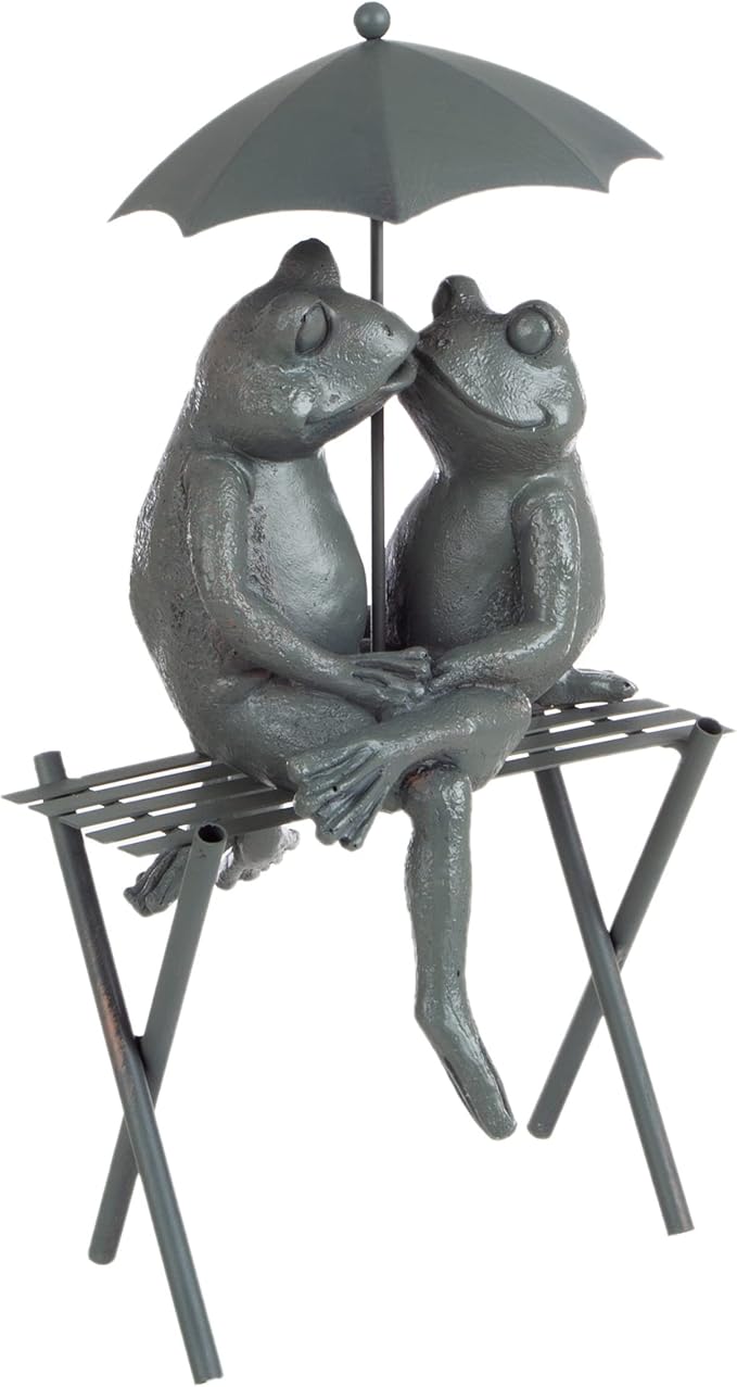 Frog Couple Statue-Resin Romantic Animal Figurine for Outdoor Lawn and Garden D?cor-Great for Flower Beds, Fairy Gardens, and More by Pure Garden
