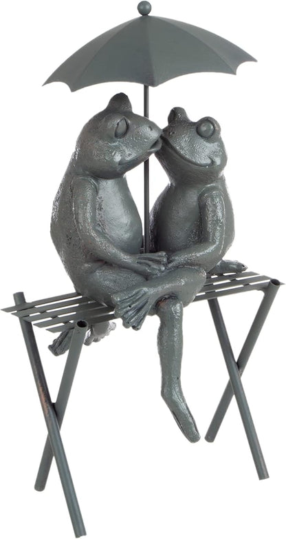 Frog Couple Statue-Resin Romantic Animal Figurine for Outdoor Lawn and Garden D?cor-Great for Flower Beds, Fairy Gardens, and More by Pure Garden