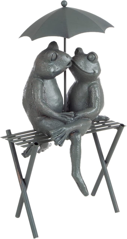 Frog Couple Statue-Resin Romantic Animal Figurine for Outdoor Lawn and Garden D?cor-Great for Flower Beds, Fairy Gardens, and More by Pure Garden