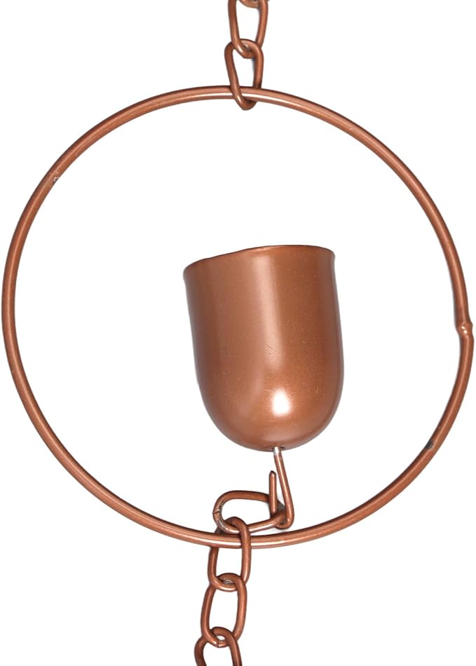 Hanging Rain Chime Metal Rain Chain for Outside Decorative Rain Gutter Chain with Bells Feng Shui Good Luck Chimes for Balcony Courtyard Garden Downspouts Creates Soothing Sound