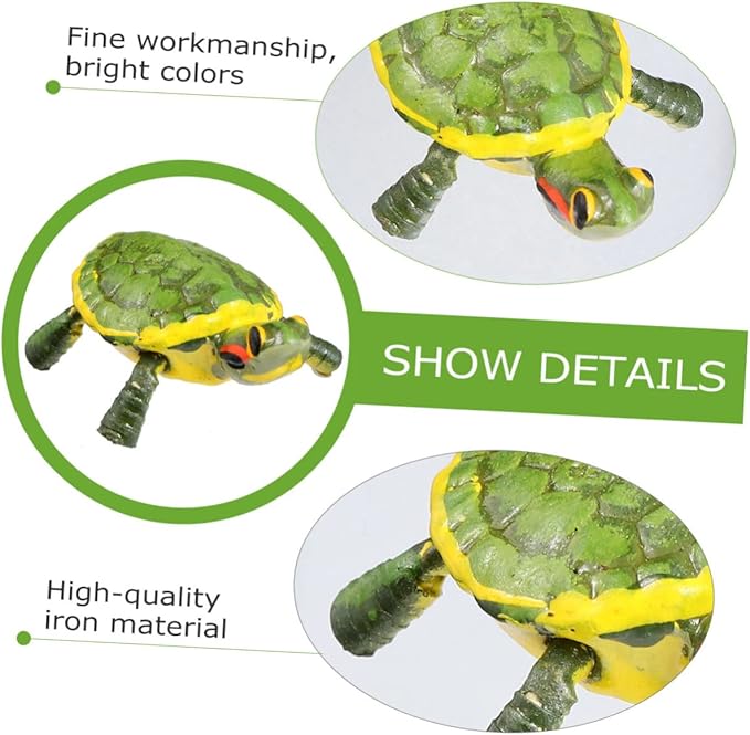 Metal Turtle Ornament Miniature Tortoise Figurine Garden Decoration Toy Iron Craft