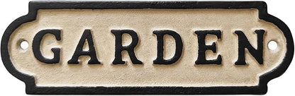 Vintage Iron Garden Signs - Retro Style Decorations for Yard, Porch, and Farmhouse -Garden Decor for Outside