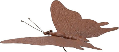 Melrose International Iron Butterfly Garden Decor - Distressed Metal Wall Art & Outdoor Accent Brown