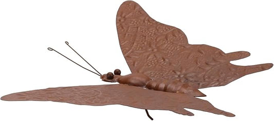 Melrose International Iron Butterfly Garden Decor - Distressed Metal Wall Art & Outdoor Accent Brown