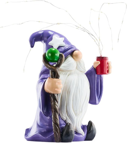 Joint Honglin Resin Gnome Statue Outdoor Decor Waterproof Firework Solar LED Lights Gnomes Garden Sculpture Decorations for Outside Lawn Patio Yard Ornament Gifts (Gnome)