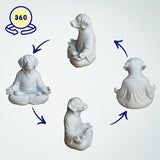 OLOMA Solid Concrete Meditating Dog Statue Heavy Stone Sculpture Resin Coated Durable Outdoor Indoor Lawn Patio Decorative Garden Accent Statement Decorative Garden Accent Feature