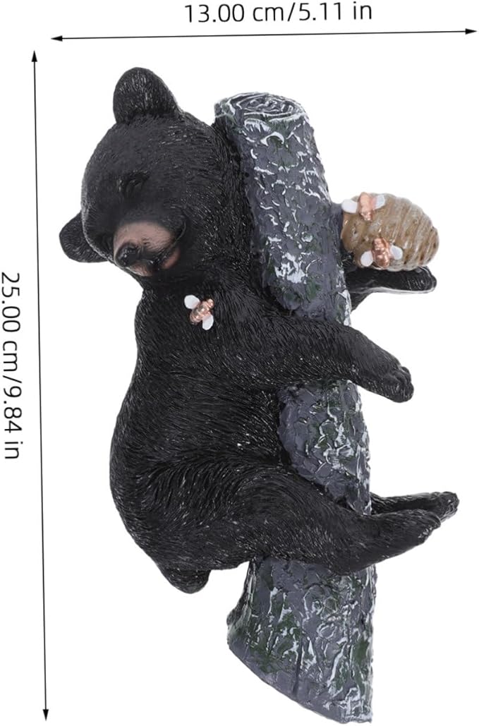 Toyvian Resin Bear Sculpture Lifelike Outdoor Animal Decor for Garden Durable Weather-Resistant Art Charming Tree Decoration for Nature Lovers and Adventurers