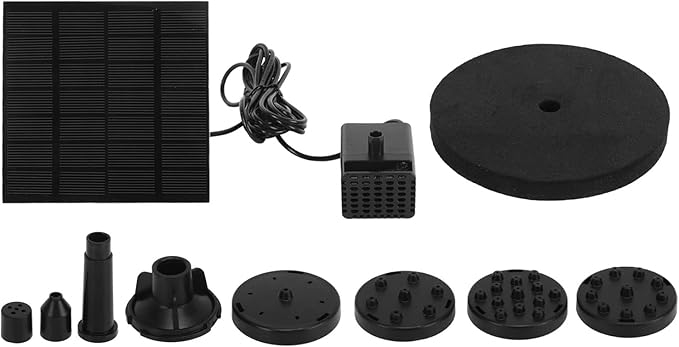 Solar Water Fountain Pump, Outdoor Submersible Bird Bath Fountain Kit, Small Solar Powered Water Pump with 120cm Lift for Pond Garden Pool and Oxygenation