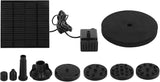 Solar Water Fountain Pump, Outdoor Submersible Bird Bath Fountain Kit, Small Solar Powered Water Pump with 120cm Lift for Pond Garden Pool and Oxygenation