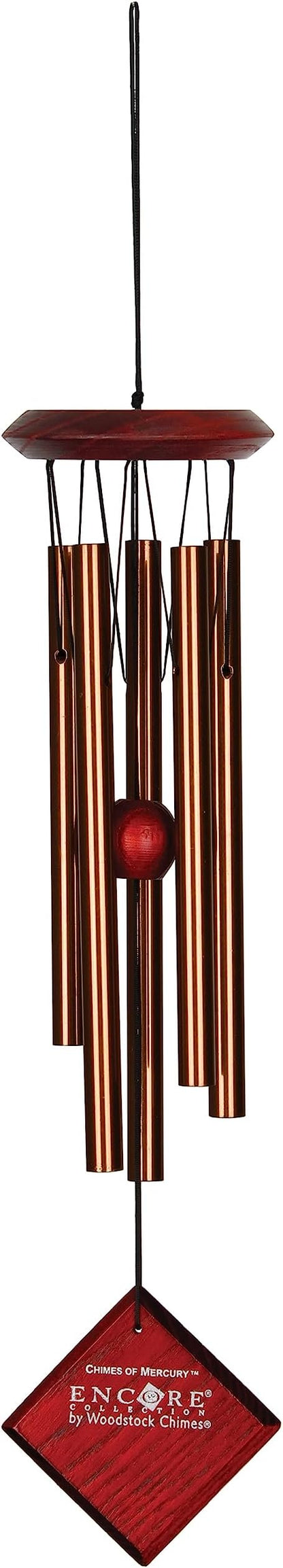 Woodstock Wind Chimes for Outside, Garden Decor, Outdoor Decor for Your Patio and Front Porch (14") Bronze Wind Chime, Wind Chimes of Mercury Encore Collection (DCB14)