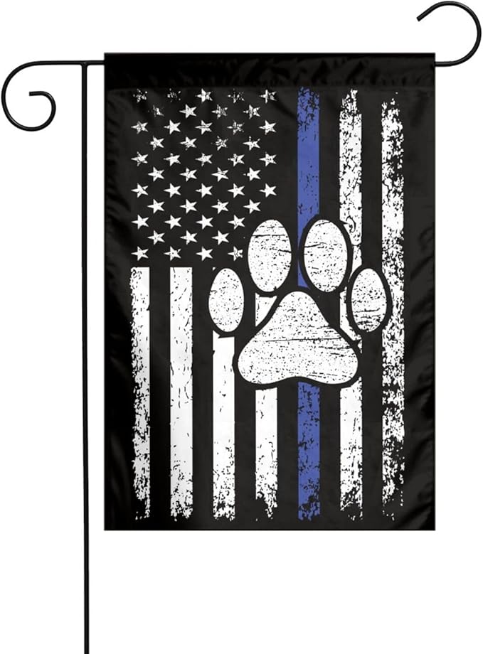 American Police Dog Garden Flag Police K9 Flag Double Sided Vertical 12×18 Inch Banners Double Sided For Lawn Patio Yard Garden Home Outdoor Decor -1