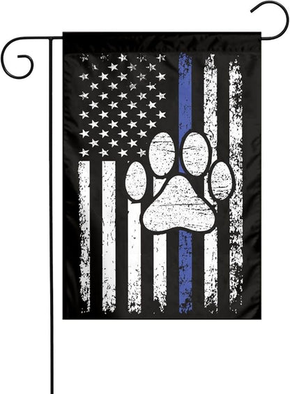 American Police Dog Garden Flag Police K9 Flag Double Sided Vertical 12×18 Inch Banners Double Sided For Lawn Patio Yard Garden Home Outdoor Decor -1