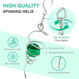 Wind Spinner Tail with Green Glass Orb,Gazing Ball Spiral Tail,Wind Spinners Stabilizer,Visual Illusion in Spinning Hanging Rotating Art Decor,Indoor Outdoor Garden Decoration-13in