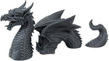 Pacific Giftware Medieval Fantasy Dragon Emerging from Lawn Statue Three Part Garden Decor