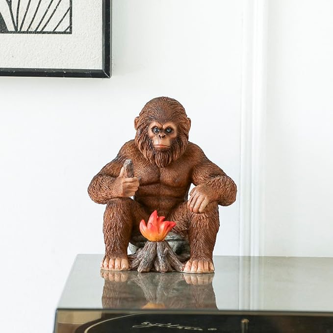 Bigfoot Statue Bigfoot Monster Fire Resin Figures 6.1 Inches, Sasquatch Gifts. Sasquatch Decor Indoor/Outdoor. Garden Decor Father's Day and Festival Gifts