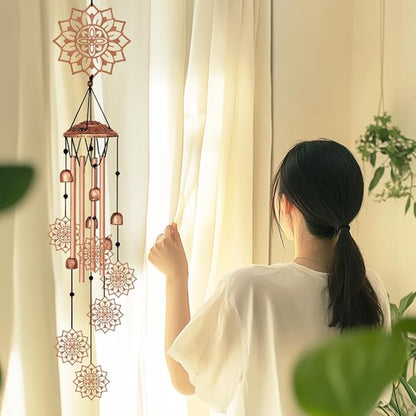 Large Aluminium Wind Chimes 33" Outdoor Deep Tone Memorial Wind Chime with Mandala Wind Catcher, Sympathy for Loss of Loved Mom Father,Metal Wind Chimes for Garden Patio Balcony Home Decor