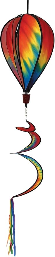 In the Breeze 0982 Tie Dye Hot Air Balloon Spinner-Outdoor Hanging Decoration
