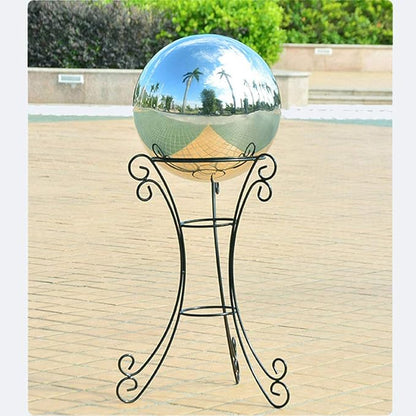 6-15 inch Gazing Globe Mirror Ball,Polished Reflective Smooth Garden Ball Sphere,Colorful and Shiny Addition to Any Garden or Home Decoration,Silver Stainless Steel