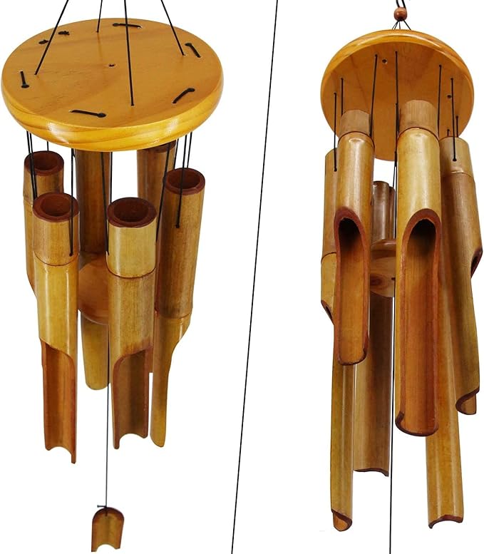 Bamboo Wind Chimes Outdoor,Wooden Wind Chimes with Melody Deep Tone,30" Classic Zen Garden Windchime for Relaxation, Grace.Home Décor for Patio, Garden or Indoor(FSC Certified)