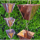 Nutshell Stores Extra Large Square Cups Rain Chain - Copper - 9 Feet