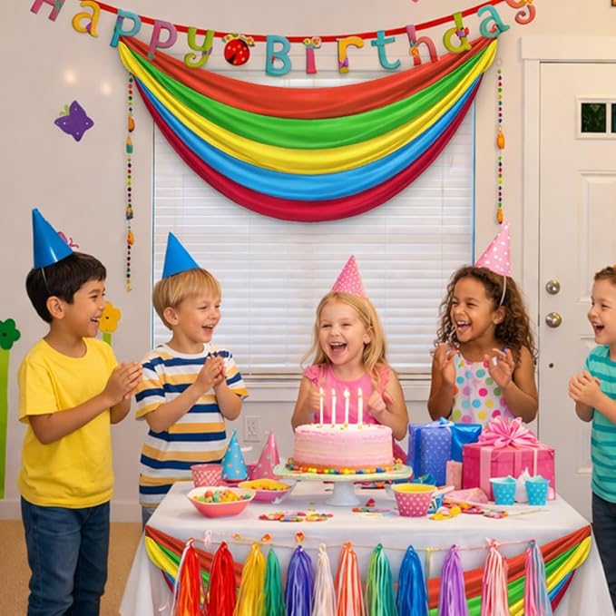 3Pack Colorful Bunting Banner Flags Decoration Birthday Party Bunting 2x20Ft Bright Color Bunting Flag Decor Outside Summer Party Multi-Color Stripes Bunting Decoration Party Garden Porch Classroom & Easter Décor