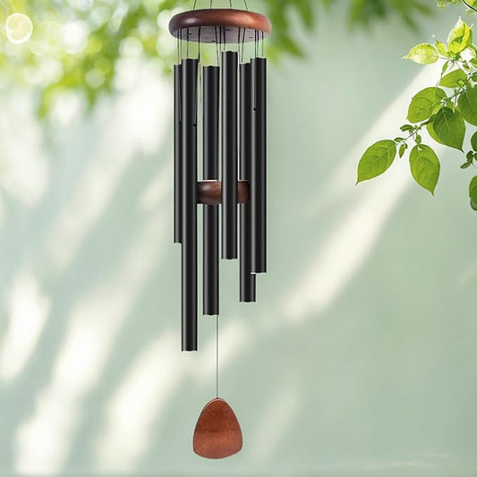 Wind Chimes for Outside/Inside 28'' Metal Windchimes Outdoors Memorial Wind Chimes Gifts Garden/Patio/Porch Decor Windchime Black (28 inch)
