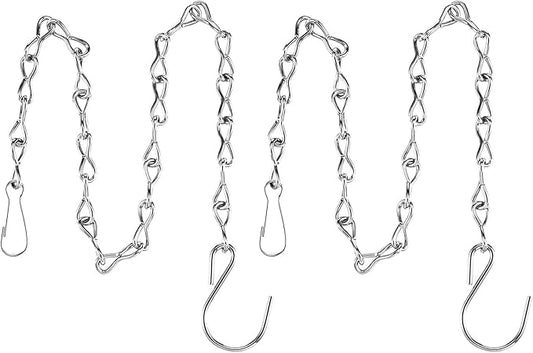 EBOOT 2 Pcs Hanging Chain for Bird Feeders, Planters, Lanterns and Ornaments(23.6 Inch,Silver)