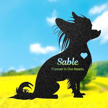Personalized Chinese Crested Memorial Plaque, Custom Cresteds Garden Statue, Pet Headstone, Metal Lawn Sign, Outdoor Yard Art, Dog Loss Gift.