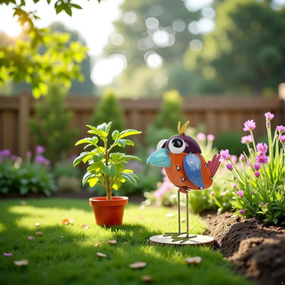 Metal Birds Garden Statue -Sparrow Decor Outdoor Sculptures -Garden Decor for Backyard,Patio,Porch,Home -Yard Art Gift for Birthday, Housewarming, Christmas