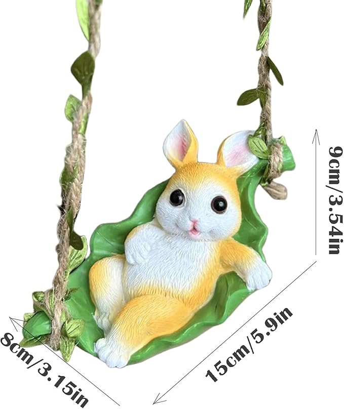 Garden Statues for Outside Yellow Rabbit Outdoor Garden Statue 15x8x9 cm Resin Yard Decor Unique Outside Statues for Yard and Garden Indoor and Outdoor Decoration Gardening Gifts