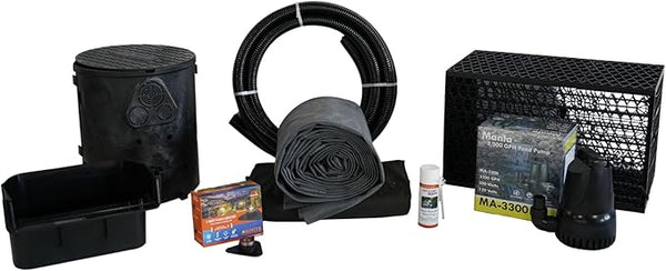 HALF OFF PONDS Savio Pond Free 3300 Waterfall Kit with MatrixBlox, with 10 ft by 25 ft EPDM Liner and 3,300 GPH Manta Series Submersible Pump - PSSB0