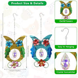 2 Pack Hanging Owl Suncatchers,Rainbow Maker Crystal,Metal Sun Catchers Indoor Window for Garden, Patio, Balcony, Indoor Window, Present for Owl and Garden Lover